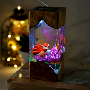 Lampe d'anime, lampe en résine époxy, lampe en résine époxy personnalisée, lampe en bois et résine, veilleuse personnalisée, cadeau fait main, cadeau de Noël - Product Image 6