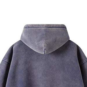 Custom Patch Applique Embroidery Distressed Hoodies <b>Zip</b> <b>up</b> <b>Jacket</b> Acid Wash Vintage Washed Men Fleece Streetwear Oversize Hoodie - Product Image 6