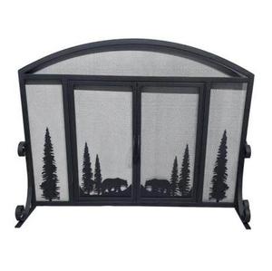 Pantalla contra incendios de metal duradera Protección contra chispas resistente al calor Diseño elegante Ideal para chimeneas y estufas de leña - Product Image 4