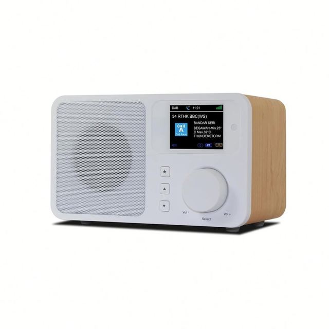 Color Display Wooden Cabinet Alarm Clock DAB+ DAB Radio FM
