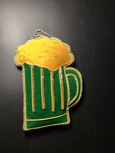 Zardozi perlé brodé à la main en forme d'insecte rouge sur mesure ornements de Noël brodés pour accrocher à l'arbre de Noël - Product Image 6