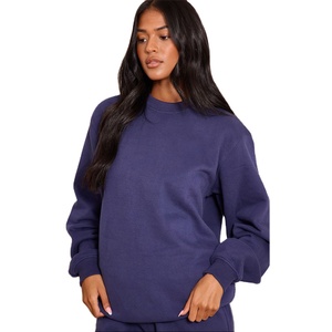 Sudadera de lana de cuello redondo para mujer, aspecto moderno de calle, Top informal cómodo, suministro de fábrica OEM, diseño personalizado, ropa al por mayor - Product Image 3