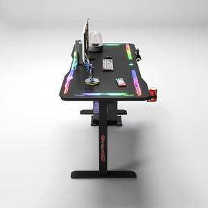 Grande chaise <span class=keywords><strong>de</strong></span> bureau personnalisée à LED RVB pour joueur <span class=keywords><strong>de</strong></span> course <span class=keywords><strong>Table</strong></span> <span class=keywords><strong>de</strong></span> jeu <span class=keywords><strong>de</strong></span> bureau durable avec hauteur réglable Matériau métallique en vente - Product Image 2