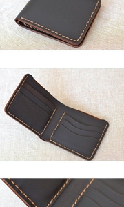 RFID Blocking กระเป๋าสตางค์สลิมแบบสองพับ,กระเป๋าเงินหนังแท้มินิมอลหน้าสำหรับผู้ชายคลิปหนีบเงินกระเป๋าสตางค์ผู้ชาย RFID มินิมอล - Product Image 3