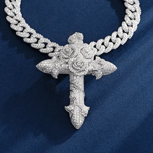 Collar con Colgante de Diamantes de Imitación, Chapado en Oro, Estilo Hip Hop, Personalizado y de Lujo - Product Image 1