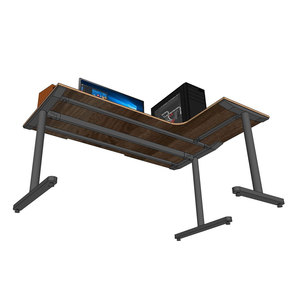 GD68059 L-Shaped Gaming <b>Desk</b> Assembled <b>Computer</b> <b>Desk</b> with Wooden Plywood and Iron Frame Featuring LED and MDF Surface - Product Image 5