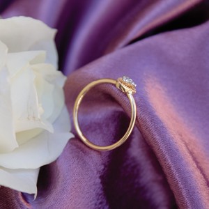 เครื่องประดับทองคำแท้18K แหวนเพชรธรรมชาติกะรัต0.11กะรัต IGI เครื่องประดับเพชรรับรองแหวนสัญญาสำหรับเธอ - Product Image 2