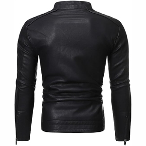Nueva Colección de Chaquetas de Motociclista de Cuero Vacuno para Hombre, Estilo Delgado, Cuero Genuino, Lona Impermeable, Transpirable, Ecológica y Resistente al Viento - Product Image 2