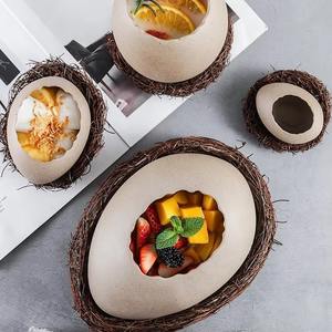 Egg and Nest Design Decorative Bowl Unique Nature-Inspired Centerpiece for Home Table Display Rustic Kitchen and Living Room - Product Image 2