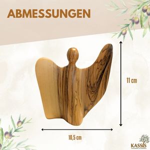 Figurine d'ange ailé en bois d'olivier - fabriquée à Bethléem - Product Image 3
