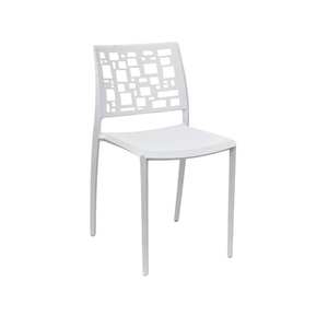 Chaise en polypropylène blanche modèle CUBICARA 858 de conception moderne Ws pour la cuisine et la restauration - Product Image 1