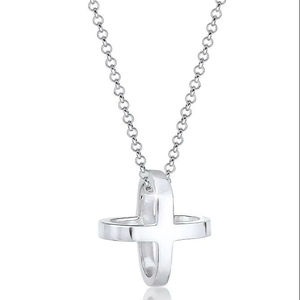 Vente en gros Nouveau Design Pendentif Bijoux Usine Personnalisée Femme Diamant Argent 925 Long Colliers Avec Pendentif Croix - Product Image 1