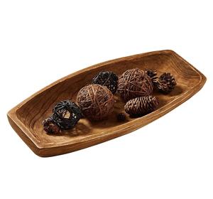 Bol à pâte en bois, 17.25 "x 8.8" bols à pâte en bois sculptés à la main pour décor fruits à pâte en bois décoratifs rustiques - Product Image 1