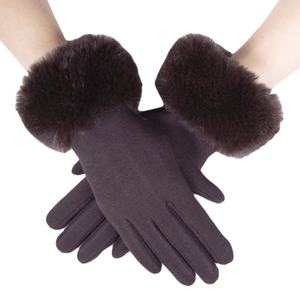 Gants en cuir pour hommes en peau de mouton, design classique, doublure épaisse en fourrure de lapin, qualité supérieure, vente en gros - Product Image 1