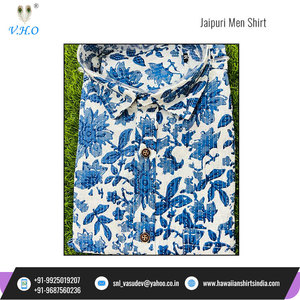 Vente en gros de tissu indien Jaipuri fait à la main fabricant personnalisé tissu de coton imprimé à la main chemise pour hommes - Product Image 5