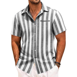 Customized <b>short</b> <b>sleeve</b> mens <b>button</b>-<b>up</b> shirts for workwear and casual wear with logo branding fabric and tag options - Product Image 1