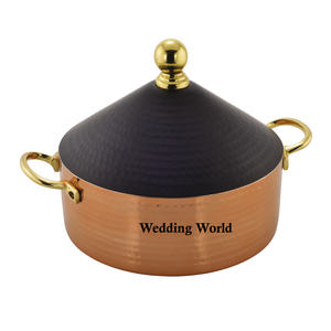 Pot en métal au design minimaliste personnalisé casserole faite à la main d'excellente qualité réchauffeur d'aliments en métal de luxe de qualité supérieure - Product Image 4