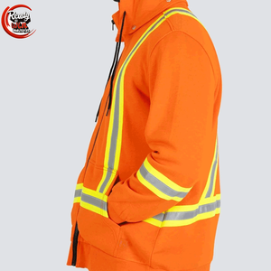 Sudadera con capucha de manga larga para hombre, ropa de trabajo de poliéster de alta visibilidad con característica transpirable, chaqueta de seguridad reflectante impermeable - Product Image 4