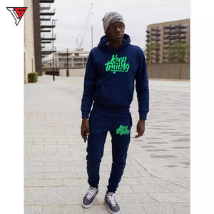 Jersey bordado personalizado para hombre, chándal técnico de lana, ropa de calle de invierno, Sudadera con capucha, chándal de dos piezas para correr - Product Image 1