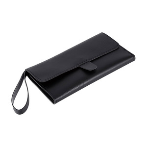 OEM vente en gros sac multifonctionnel pour ciseaux à cheveux pochette d'organisation d'outils de barbier en cuir PU avec 5 fentes pour cisailles peignes et pinces - Product Image 3