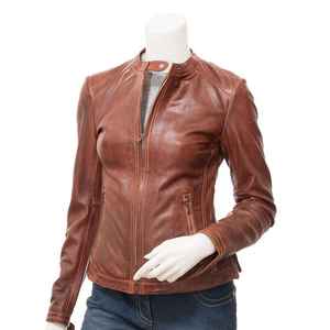 Chaqueta de cuero transpirable de mujer de diseño único de Venta caliente con chaqueta sólida de logotipo personalizado para chaquetas de mujer OEM - Product Image 1