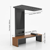 Banc intelligent à énergie solaire avec écran publicitaire LED |   Sièges publics à coût d'électricité zéro |   Banc de jardin en acier résistant aux intempéries IP65