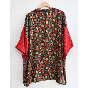 Bata Kimono de Seda Transpirable hasta la Rodilla para Mujer, Talla Grande, con Estampado Indio Hecho a Mano, Estilo Boho Chic, Ropa de Dormir - Product Image 4