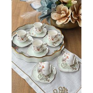 Tazza di caffè turco verde Genoa 12 pezzi per 6 persone