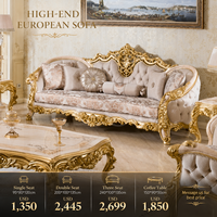 Ensembles de Salons Meubles de Luxe en Velours et Bois Massif, Style Royal Turc Fait Main, Avec Tables Basses et Chaises