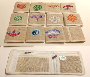 กระเป๋าใส่บัตร GC-BG-224สำหรับทุกเพศกระเป๋าสตางค์ผ้าป่านทอมือแท้100% ใส่เหรียญสำหรับผู้ชายและผู้หญิง - Product Image 1