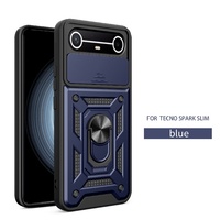 Étui pour Tecno Pova Slim/Spark Go/Spark 40C/Pova 7 Pro, coque de téléphone avec anneau métallique coulissant, support magnétique pour voiture