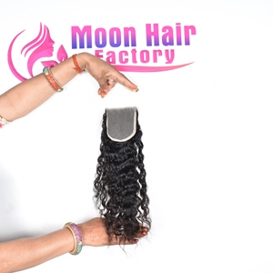 Extensiones de Cabello Humano Virgen Natural sin Procesar, Color Negro, Cierre Rizado, Precio al por Mayor, Cutícula Alineada - Product Image 2