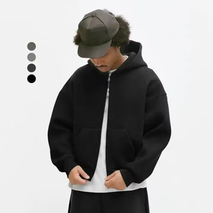 Sudadera con Capucha Corta Personalizada con Cierre, Unisex, 400 Gsm, Algodón Grueso, Hombros Caídos, Cierre de Dos Vías para Hombre, Process Impex - Product Image 5