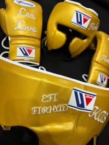 Ensembles de boxe personnalisés avec nom en cuir de vache de haute qualité fabriqués sur demande personnalisée disponibles dans toutes les couleurs - Product Image 4