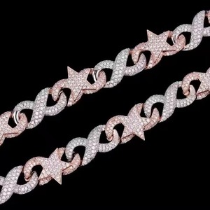 เครื่องทดสอบเพชรโมอิสสำหรับงานแต่งงานสายโซ่สุดหรูสีเงินแบบคิวบา - Product Image 2