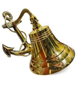 Campana de Barco de Latón Macizo con Soporte de Pared, Timbre Náutico Marino, Latón Pulido Antiguo, Decoración Tradicional para el Hogar - Product Image 2