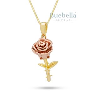 Las rosas de plata esterlina son collar de moissanita roja para hombres Hip Hop Bling 20 "Franco cadena de lujo Streetwear colgante de moda - Product Image 1