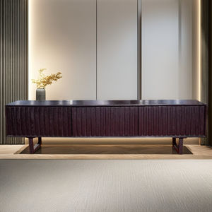 Meuble TV minimaliste moderne en bois de chêne massif Unité de divertissement avec rangement pour maison appartement pour meubles de salon - Product Image 1