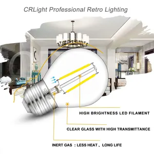 הנמוך ביותר מחיר E26 E27 G45 LED הנורה 110V 220V 2W ניתן לעמעום זכוכית נימה COB רטרו כדור אור הנורה לבית בר