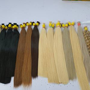 100% extensions de cheveux vietnamiens humains bruts os droit vague profonde lâche avec dentelle HD couleur blonde en vrac pour les femmes - Product Image 4