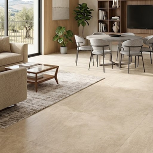 Carrelage de sol en porcelaine beige effet lime Arkitea italien de haute qualité 600 x 1200 mm, aspect marbre, pour intérieur de villa contemporaine - Product Image 2