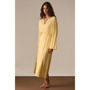 ETHIQUET IBARRA Women's Soft and Stretch Viscose <b>Fabric</b> From Waist Tie Long Kimono - Product Image 6