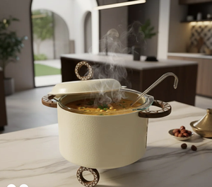 Casserole en métal de haute qualité avec poignées en acier inoxydable, couvercle en acier inoxydable émaillé, pot de buffet écologique pour la maison - Product Image 4