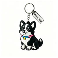 Porte-clés décapsuleur en PVC et acier inoxydable, motif chien Corgi 3D mignon, écologique, pour décorations de sac à dos, pendentif animal de compagnie, cadeau