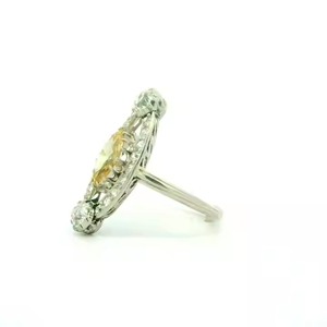 Fancy Color 3 CT Canary Yellow Diamond Ring Marquise Cut Original Moissanite Diamond Ring para boda y compromiso - Product Image 5