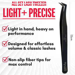 แหนบต่อขนตาปรับวอลลุ่มปากคีบไฟเบอร์อุปกรณ์ต่อขนตาเพิ่มวอลลุ่ม x ปริมาณขนตาเครื่องมือสำหรับต่อขนตา - Product Image 5