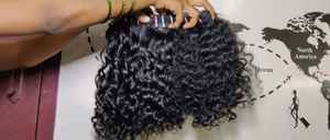 Extensiones de Cabello Virgen Remy Indio Sin Procesar, Trama a Máquina, Ondulado Profundo Suelto, Cutículas Alineadas, Tipo Peluca, Exportación Directa - Product Image 6