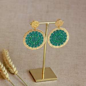 Boucles d'oreilles en laiton nouveau Design femmes classique mode Dangle Style bohème Vintage vert acier inoxydable & - Product Image 3