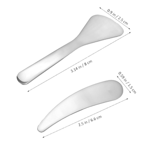 ไม้พายสำหรับทาหน้าเครื่องสำอางทำจากโลหะใช้ซ้ำได้2ชิ้นสำหรับครีมโลชั่นมอยส์เจอร์ไรเซอร์และล้างเครื่องมือแต่งหน้า - Product Image 5