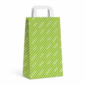 Bolsa de Compras de Papel Kraft con Fondo Reforzado EASY 22+14x37h Cm - Personalizado, 2 Lados con Fuelle - Product Image 1